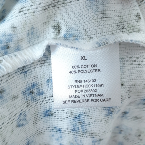 Hippie Rose Crop Top XL Blue Floral 821 - Picture 5 of 6